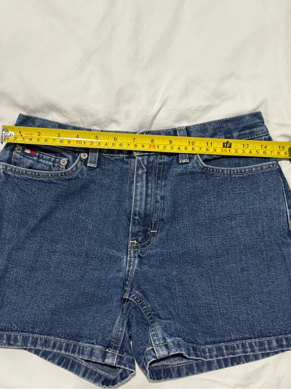 Tommy Hilfiger Navy Blue Denim Jean Shorts - Picture 6 of 11